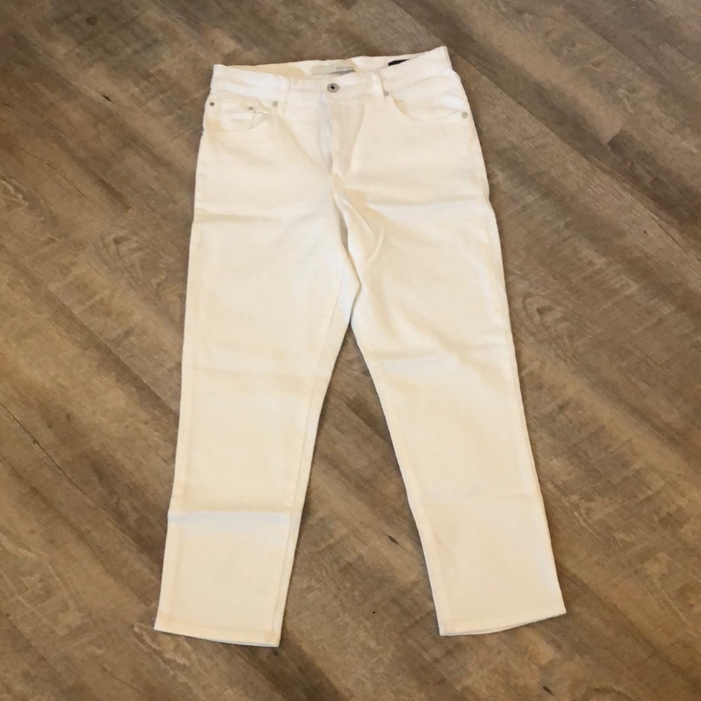 White high waist straight leg jeans Ella Moss
